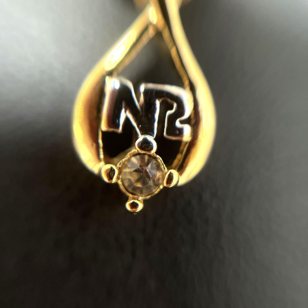 【美品箱付】NINA RICCI NRロゴゴールドネックレス