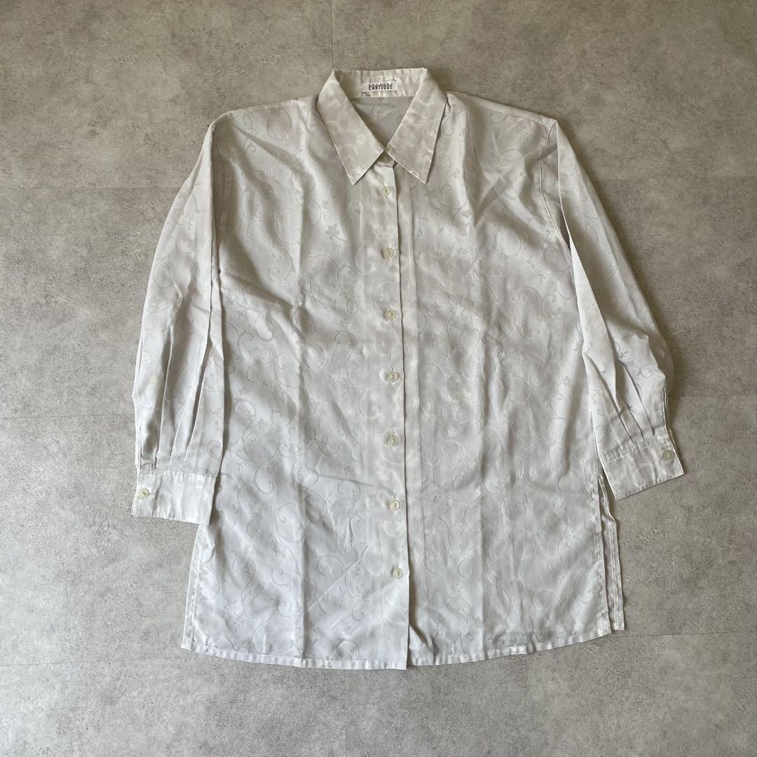 90s CANTIQUE エンボス加工 ブラウス キレイめ 韓国系 モード