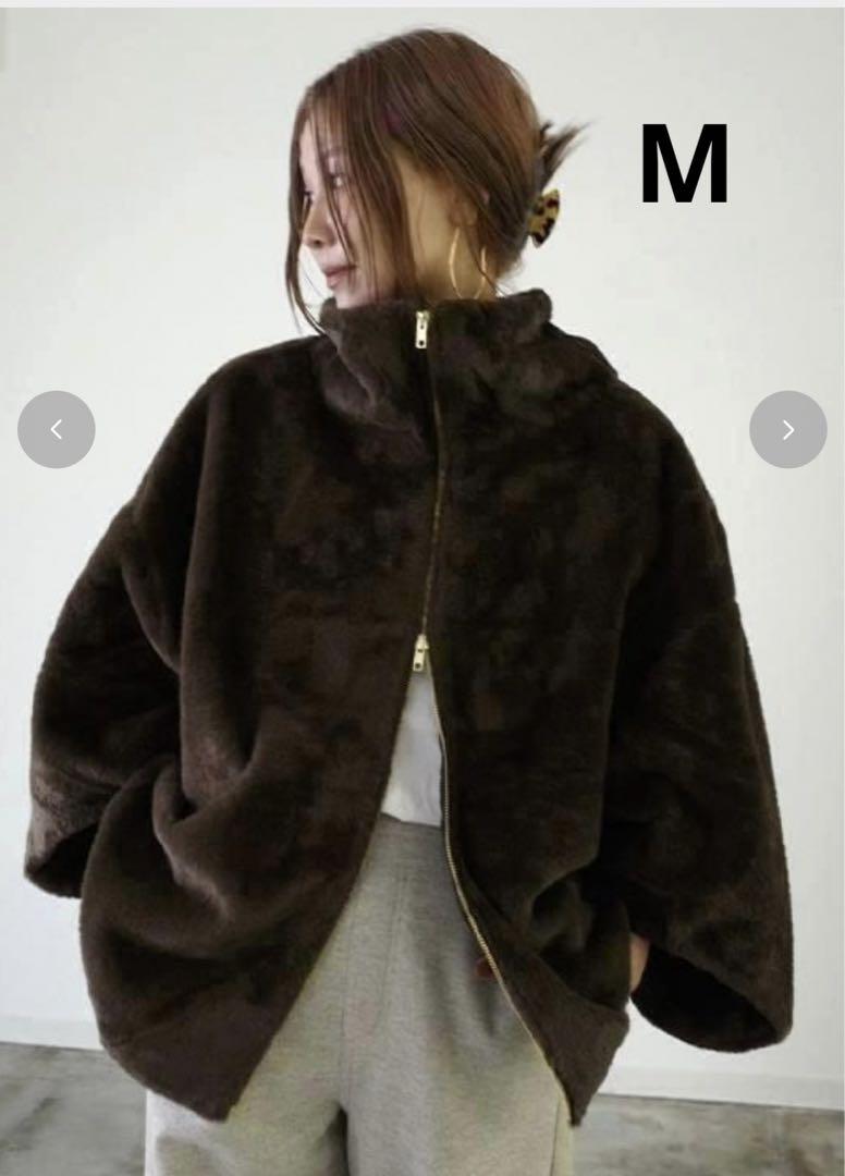 しまむらhideka ダークブラウン ファーブルゾン M新品
