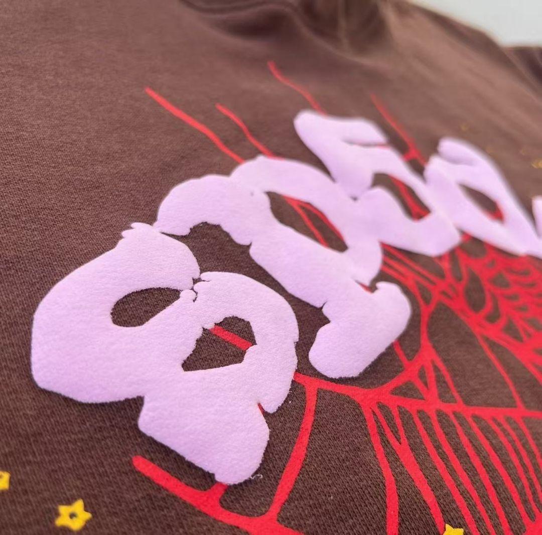 sp5der ブラウン スパイダーウェブ パーカー - メルカリ