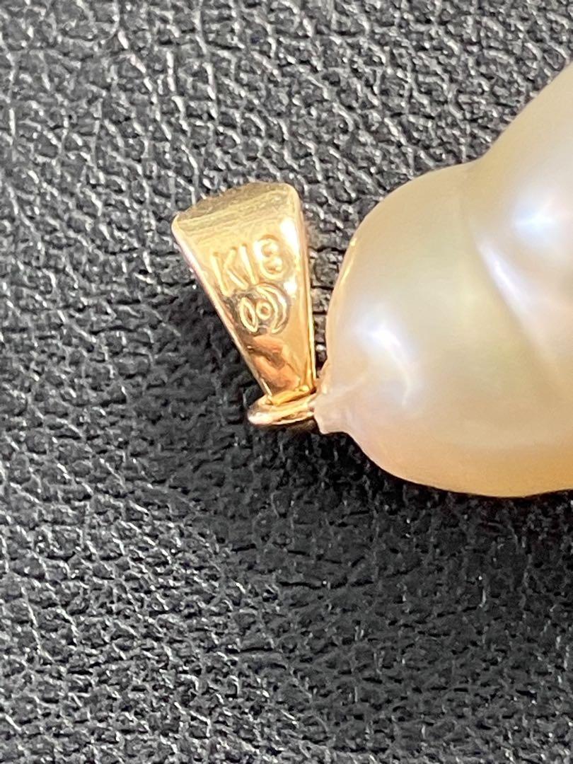①【TASAKI/田崎真珠】K18 バロックパール ネックレストップ 2.5g
