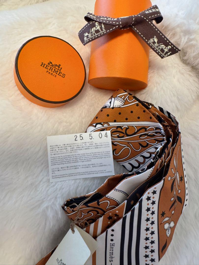 【新品未使用】エルメス ツイリー25SS 新品】HERMES エルメス ツイリー アマゾンの祭典 25SS ブラウン
