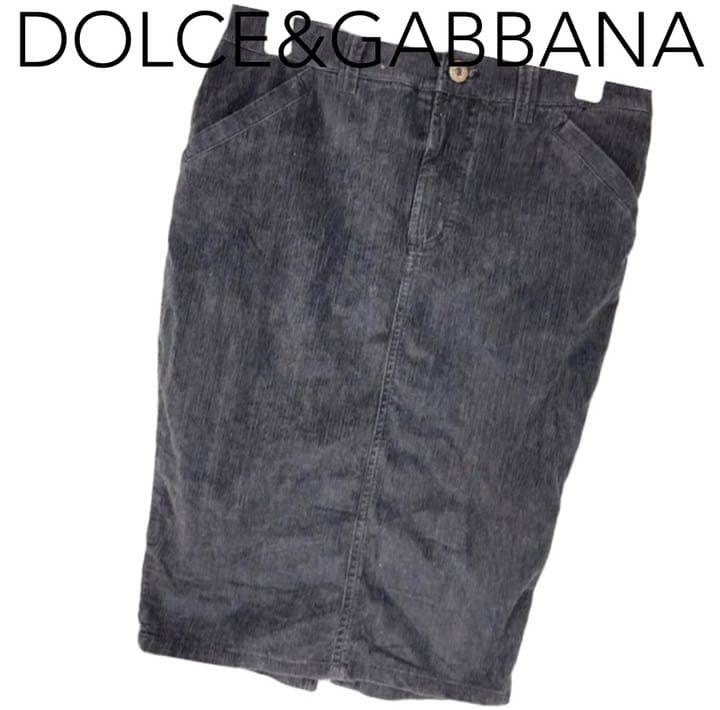 W2215*イタリア製 ドルチェu0026ガッバーナ デニムスカート 黒ブラック