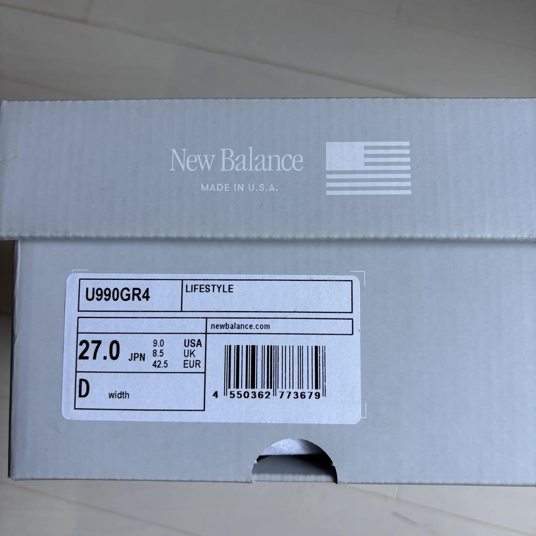 靴 New Balance 990V4 27.0cm U990GR4
