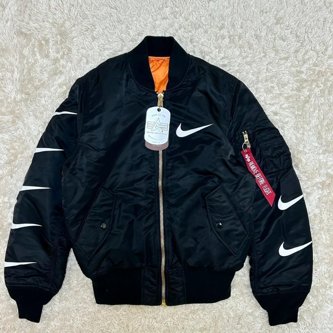 143超 アルファ ナイキ コラボ MA-1 ブルゾンS・NIKE