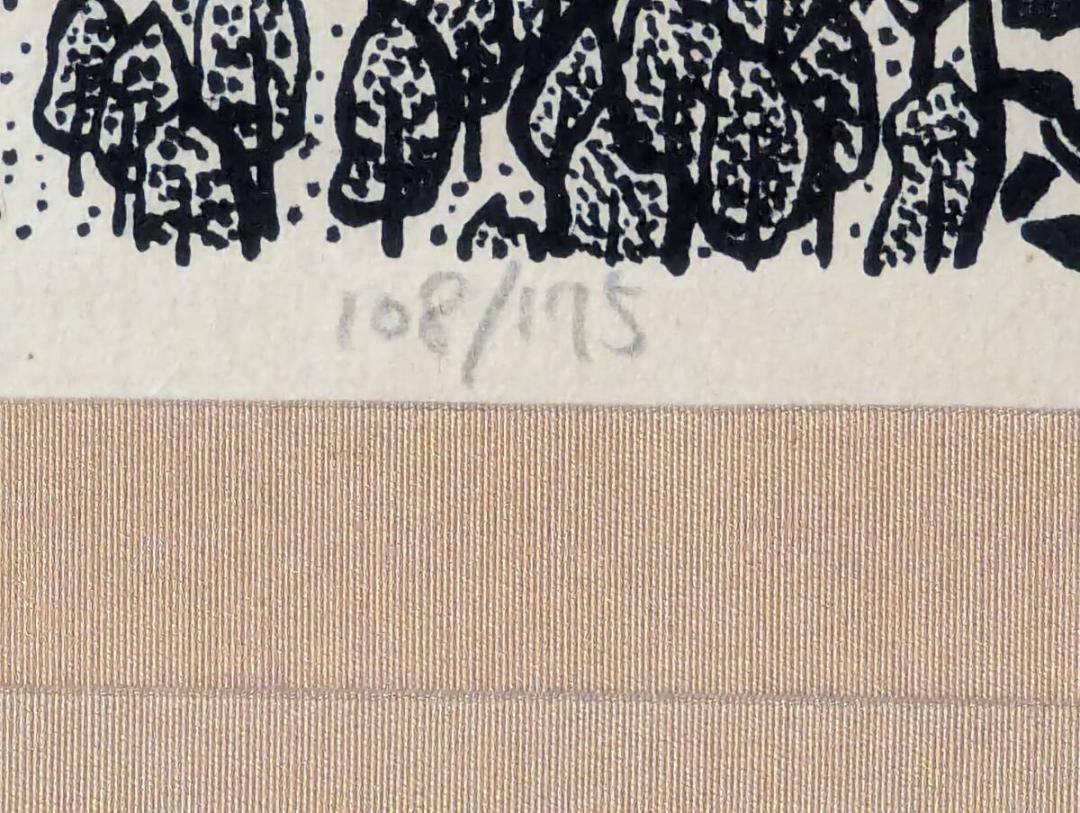 【真作】版画　山下清　木版画　富士山　力強い筆致が魅力の一作　W103 真作】版画 山下清 木版画 富士山 力強い筆致が魅力の一作 W103