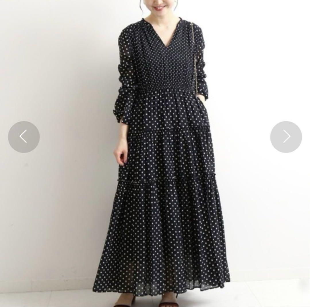 ヌキテパ COTTON SOLID GATHER LONG DRESS インド製