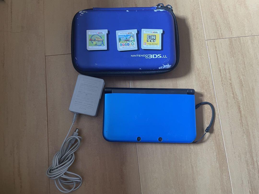 ニンテンドー3DS LL ブラック 本体 充電器 カセット付き
