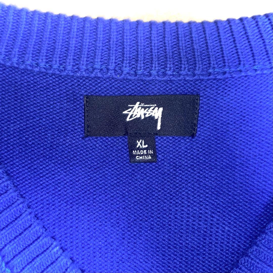 Stüssy sweater vest blue