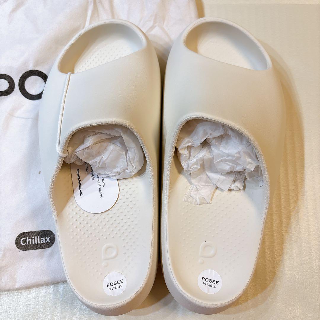 posee スリッパ 室内 EVA 厚底 サンダル ルーム シューズ ホワイト
