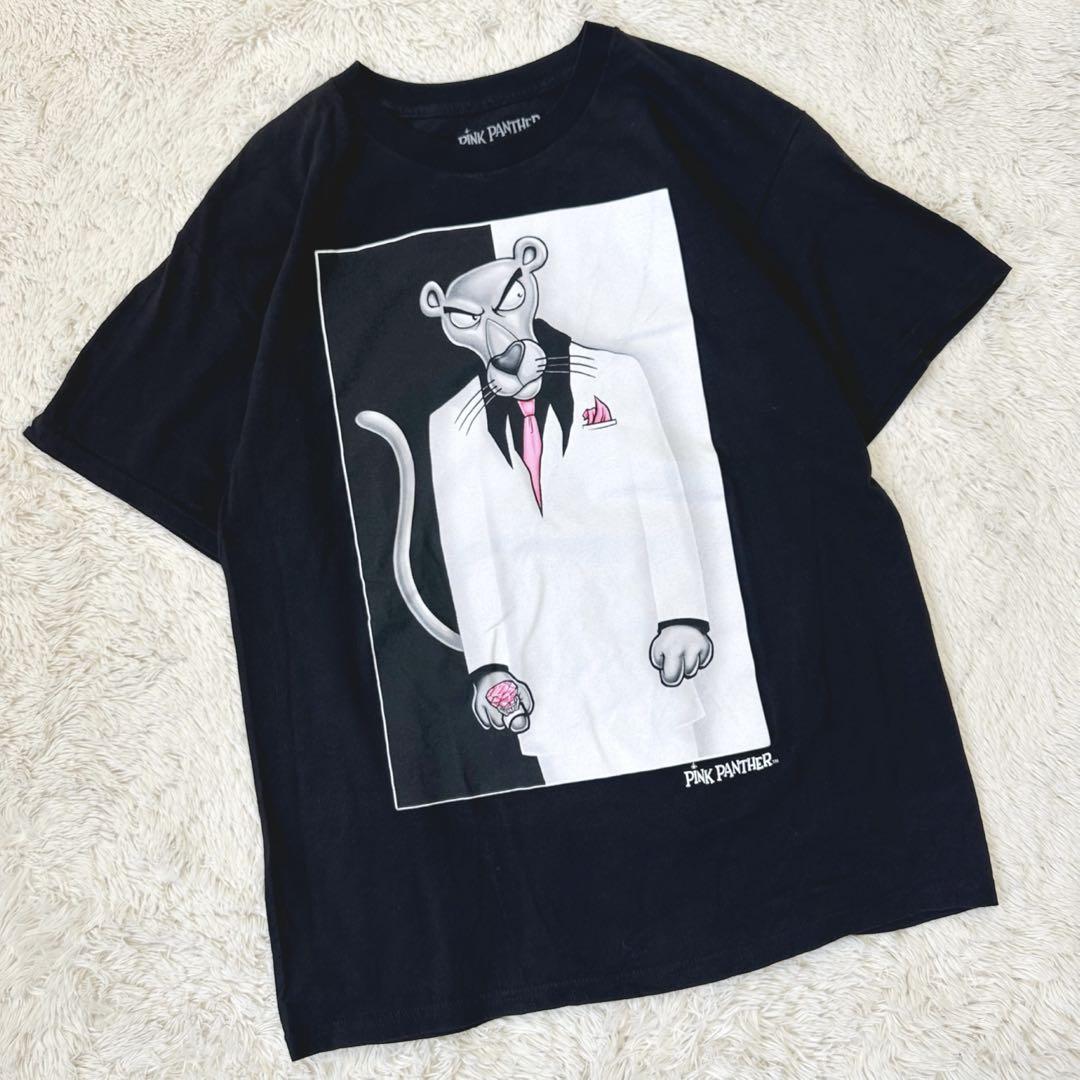 【良品•希少】ピンクパンサー スカーフェイスオマージュプリント Tシャツ L