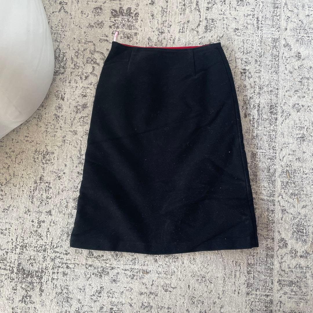 クリーニング済 Paul Smith ポールスミス ベロア タイトスカートL・PS Paul Smith