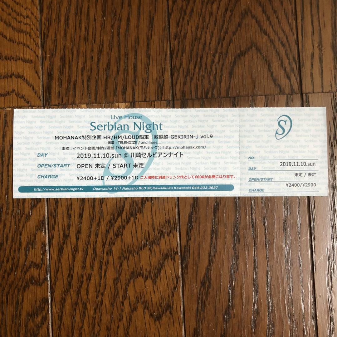 No.4BE40 TELENOIZE 出演ライブチケット (1枚)