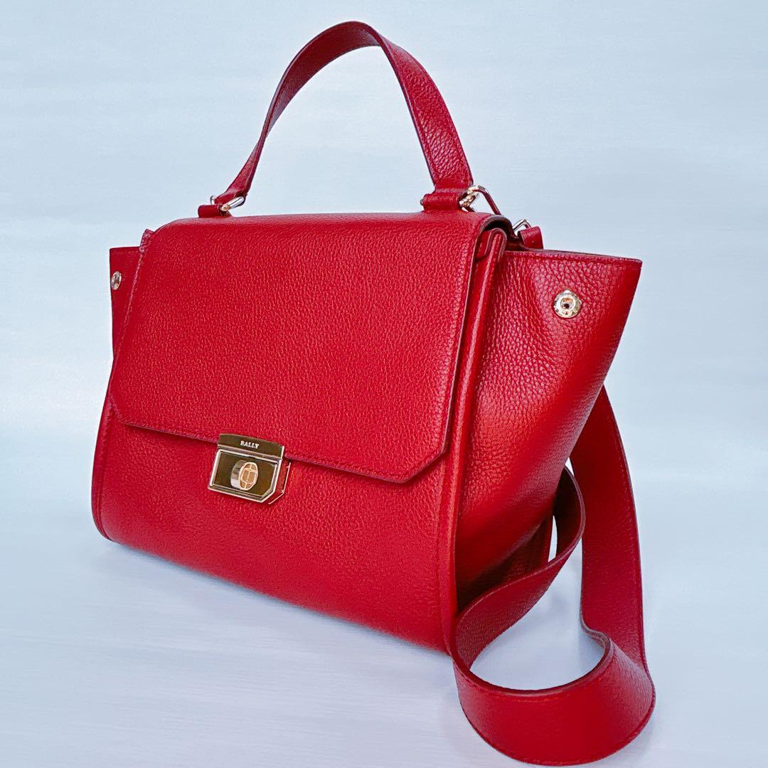 新しいスタイル 正規品♡BALLY】バリー BREEZE レッド ハンドバッグ 2way SM バッグ
