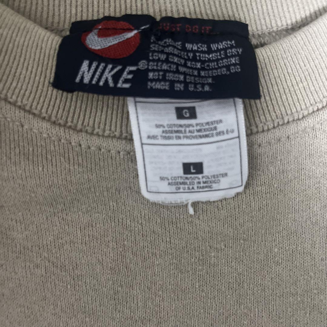 USA製】NIKEナイキ スウェットシャツ ベージュ L アーチロゴ USA製】NIKEナイキ スウェットシャツ ベージュ L アーチロゴ