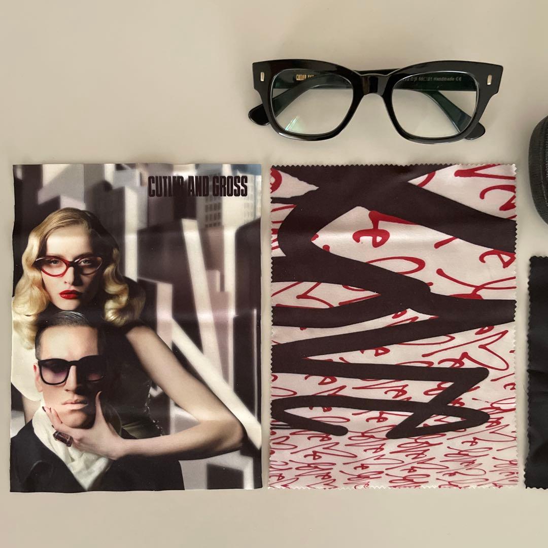 CUTLER AND GROSS ウェリントン型メガネ 黒