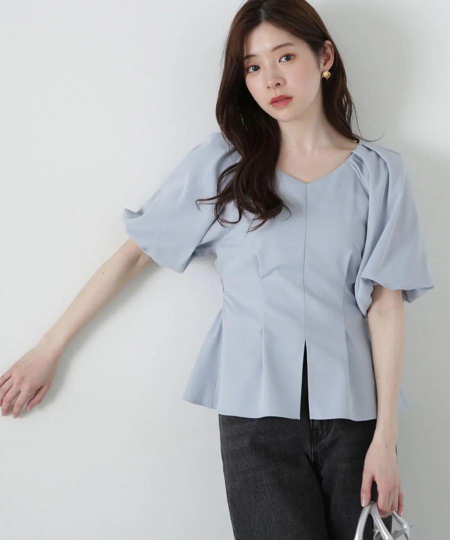 PROPORTION BODY DRESSING バルーン袖ペプラムブラウス