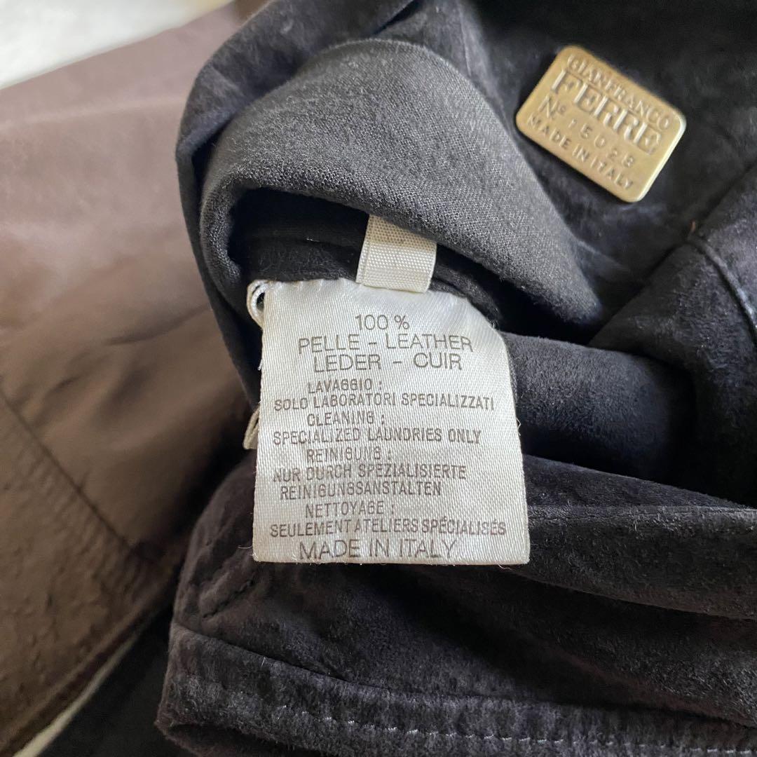 90s gianfranco ferre リバーシブル  ロングレザーコート