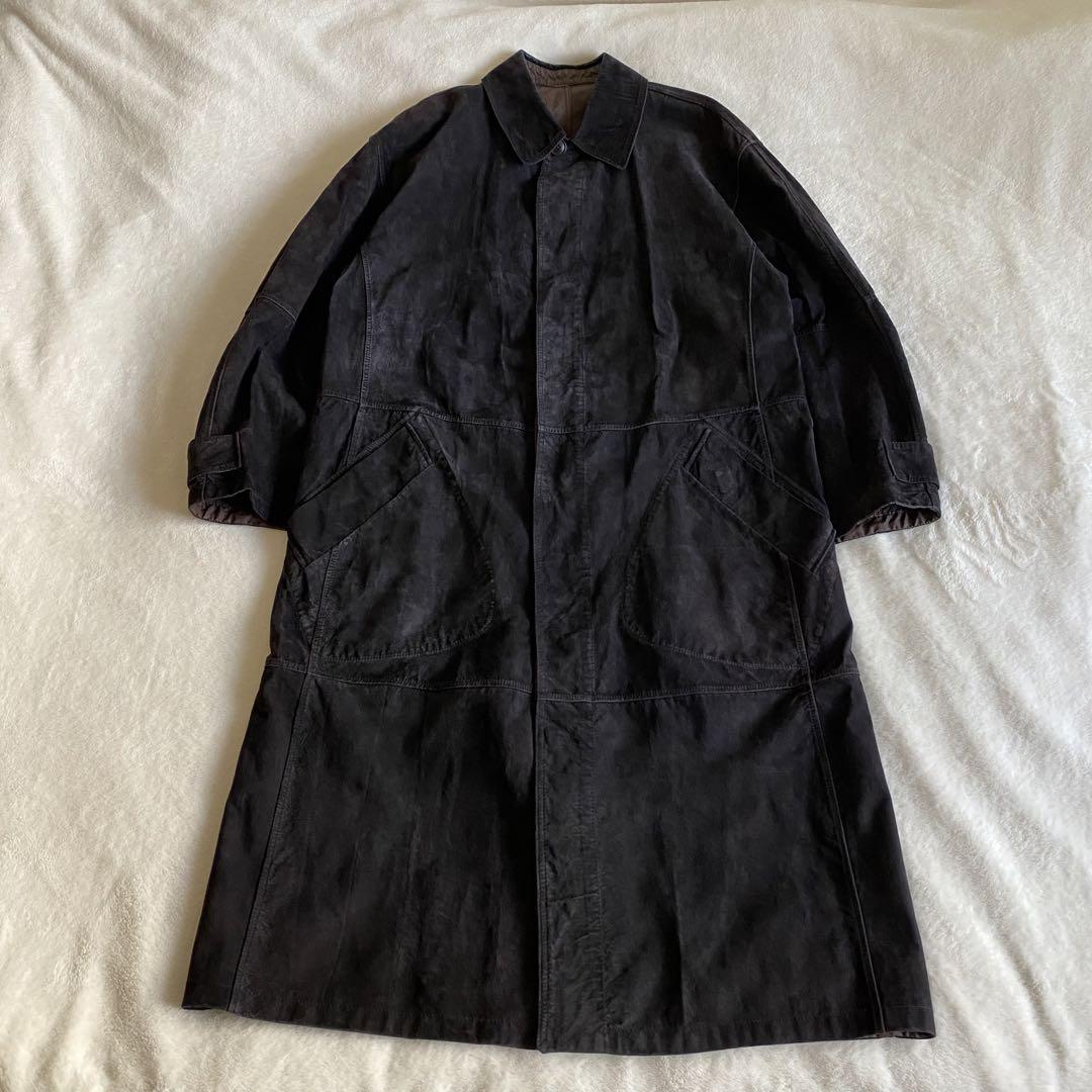 90s gianfranco ferre リバーシブル  ロングレザーコート