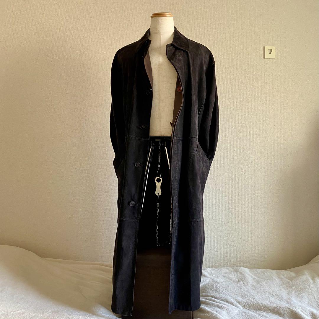 90s gianfranco ferre リバーシブル  ロングレザーコート
