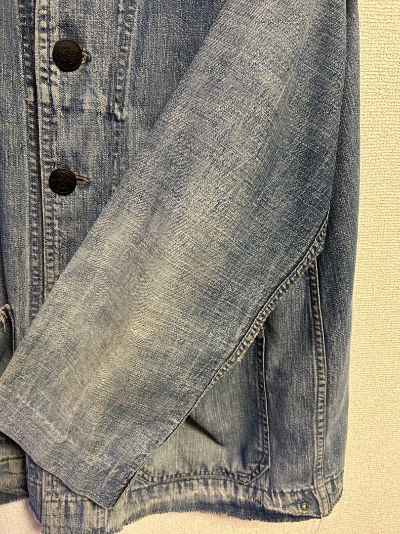 3月16日までの出品 40s後期 usnavy ショールカラーデニムジャケット