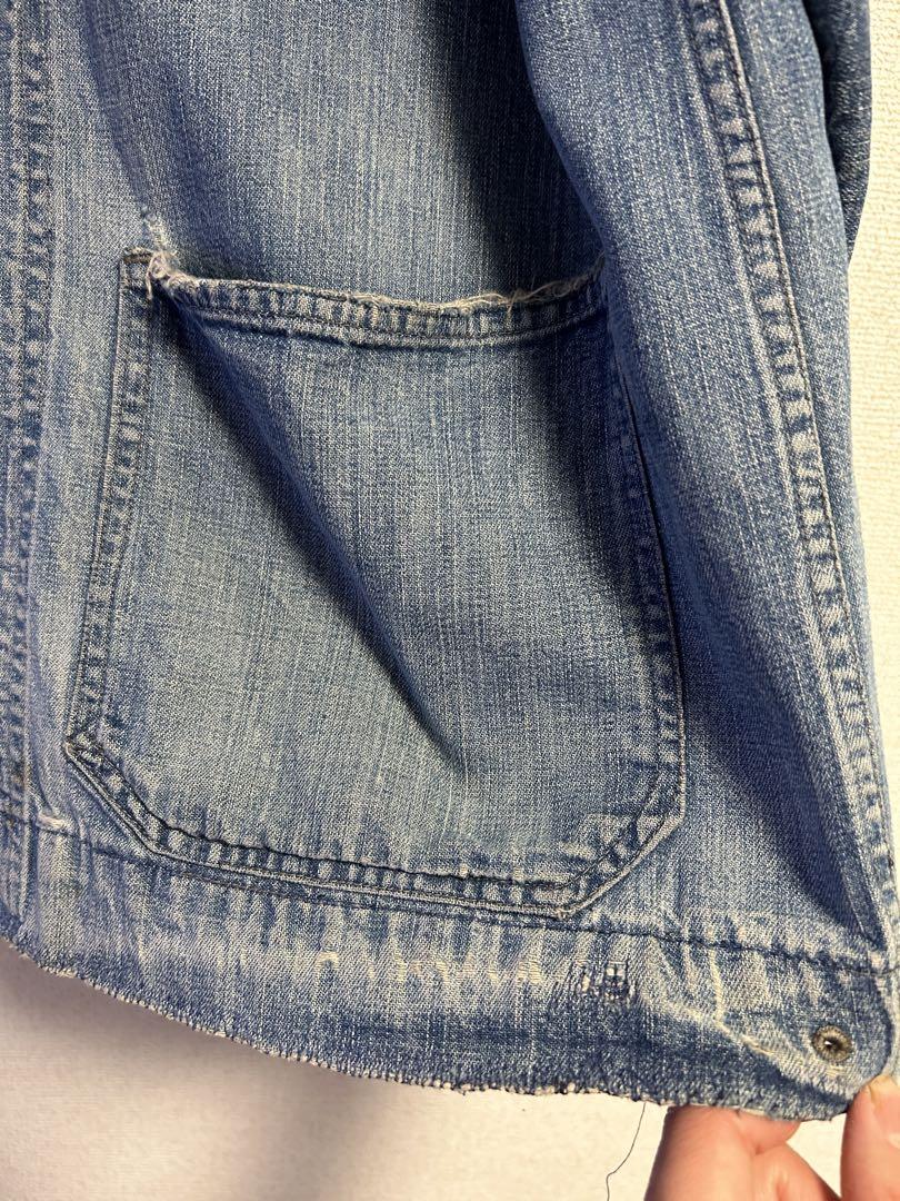 3月16日までの出品 40s後期 usnavy ショールカラーデニムジャケット