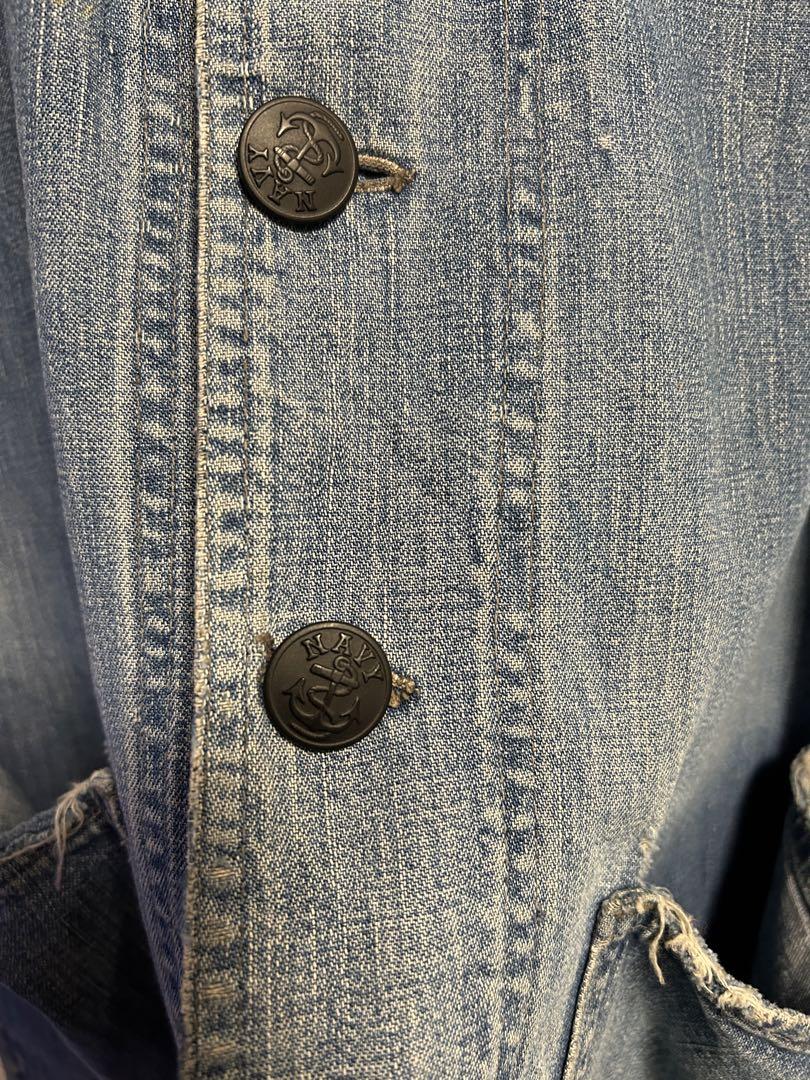 3月16日までの出品 40s後期 usnavy ショールカラーデニムジャケット
