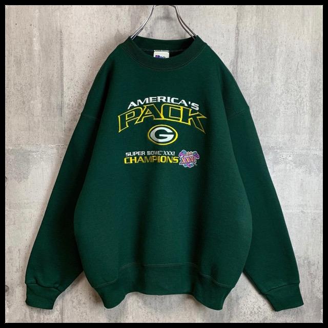 NFLスウェット緑ダークグリーンLトレーナー刺繍ロゴパッカーズUSAアメリカ製. f0BX1-m73441486418 大人気国産