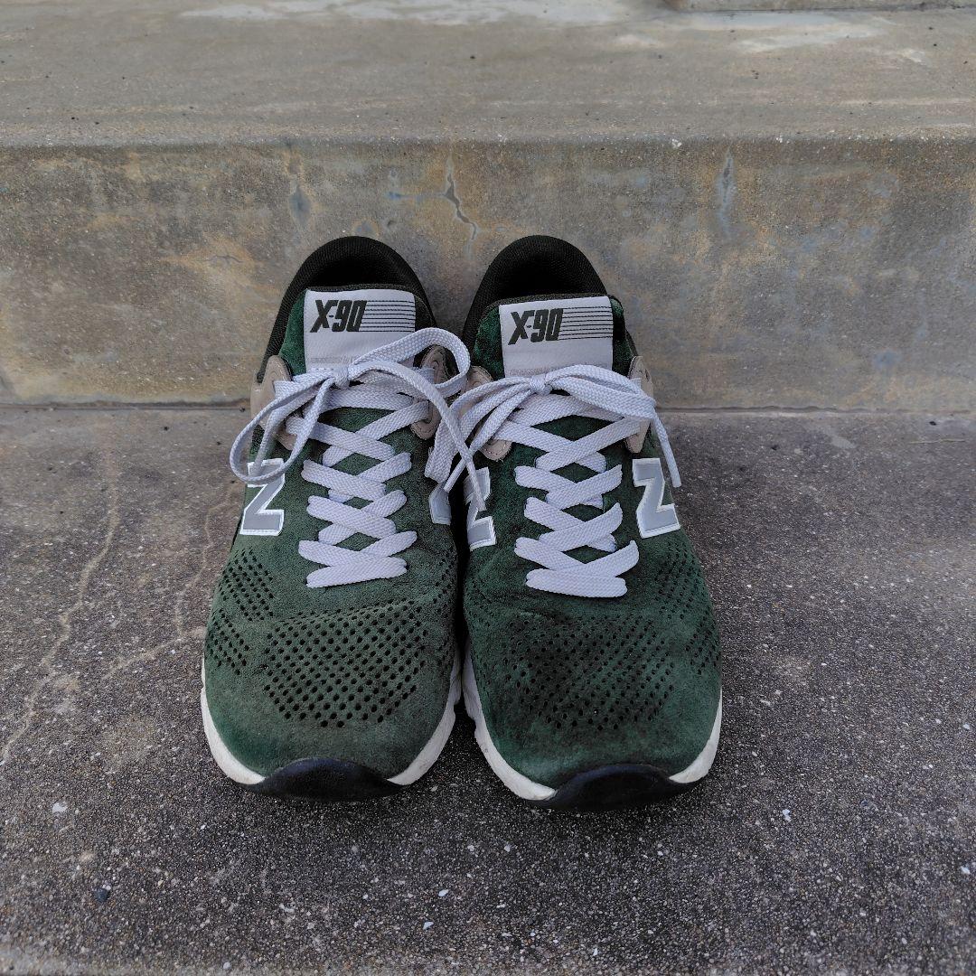 希少　珍しい緑　New Balance X-90 スニーカー