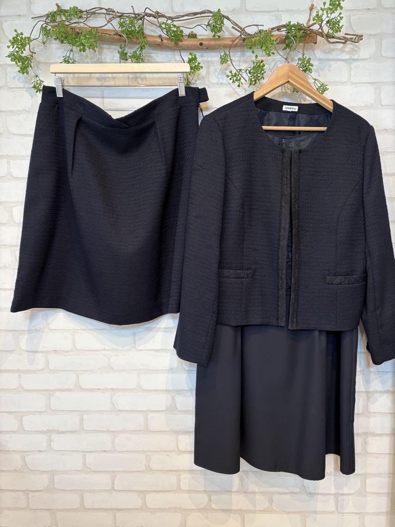 ゆったりサイズネイビースーツ3点セット✳︎ 服or鞄or靴2点ご購入で安い方半額 6,700円