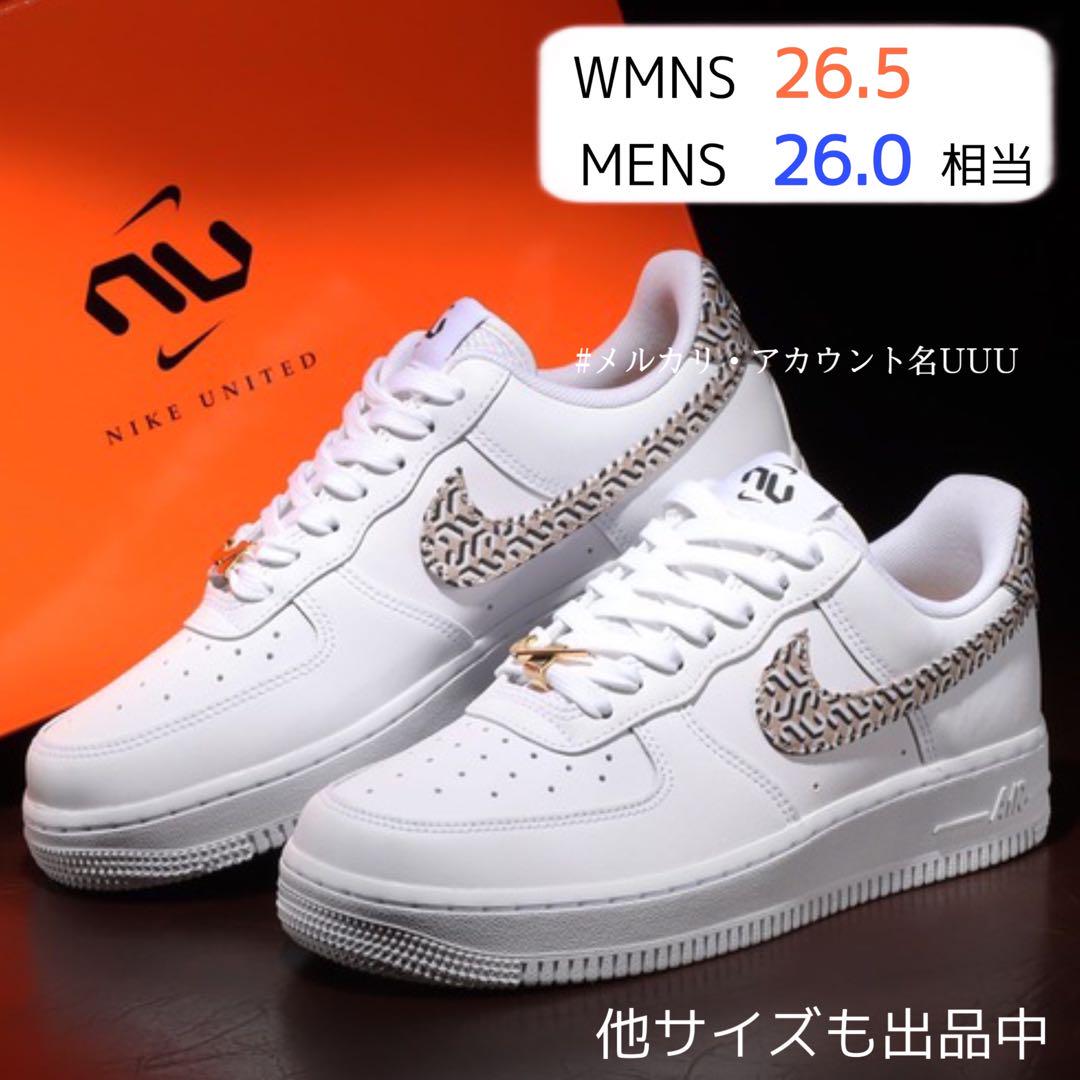 【新品26cm相当】NIKE エアフォース１ホワイト/モノグラム/ゴールド