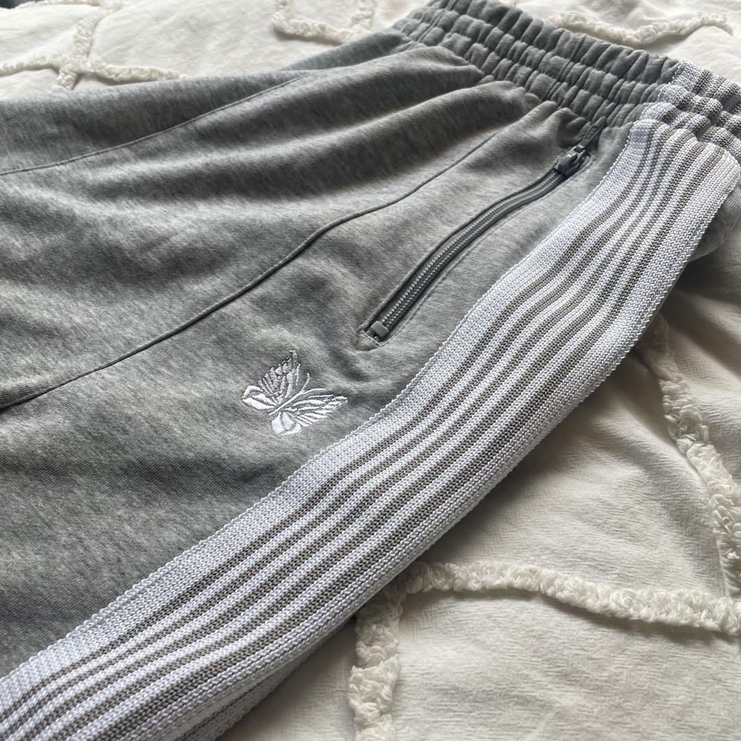 ニードルス　needles トラックパンツ　ヒザデル　灰色×白