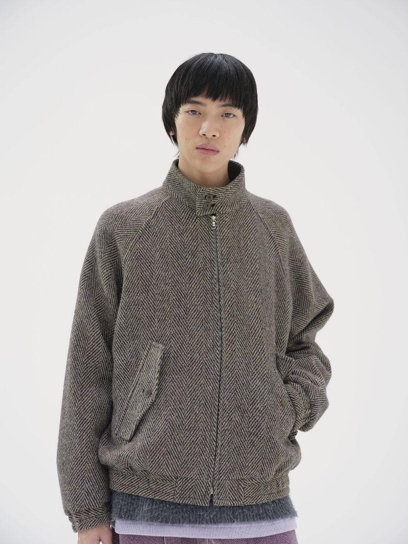LAMA SHETLAND WOOL TWEED ZIP BLOUSON