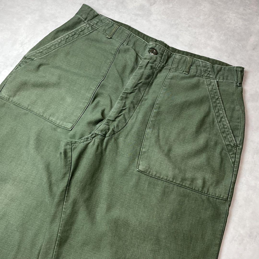 60s U.S.ARMY ベイカーパンツ OG107 コットンサテン 38×31