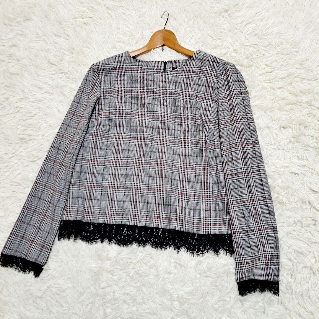 ZARA WOMAN　ザラウーマン　セットアップ　グレンチェック　レース