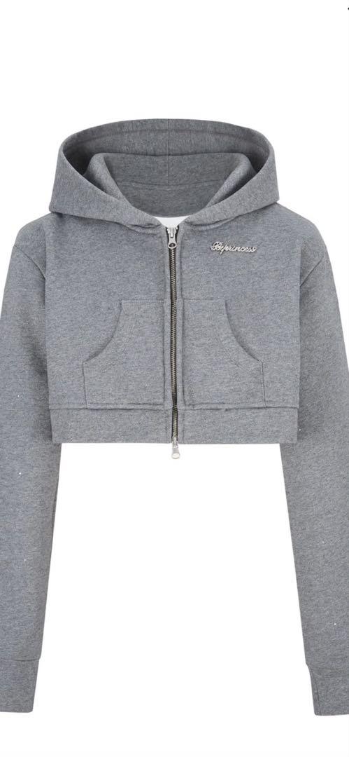 ANDWANG Kirakira short Zip up グレーパーカー M - メルカリ