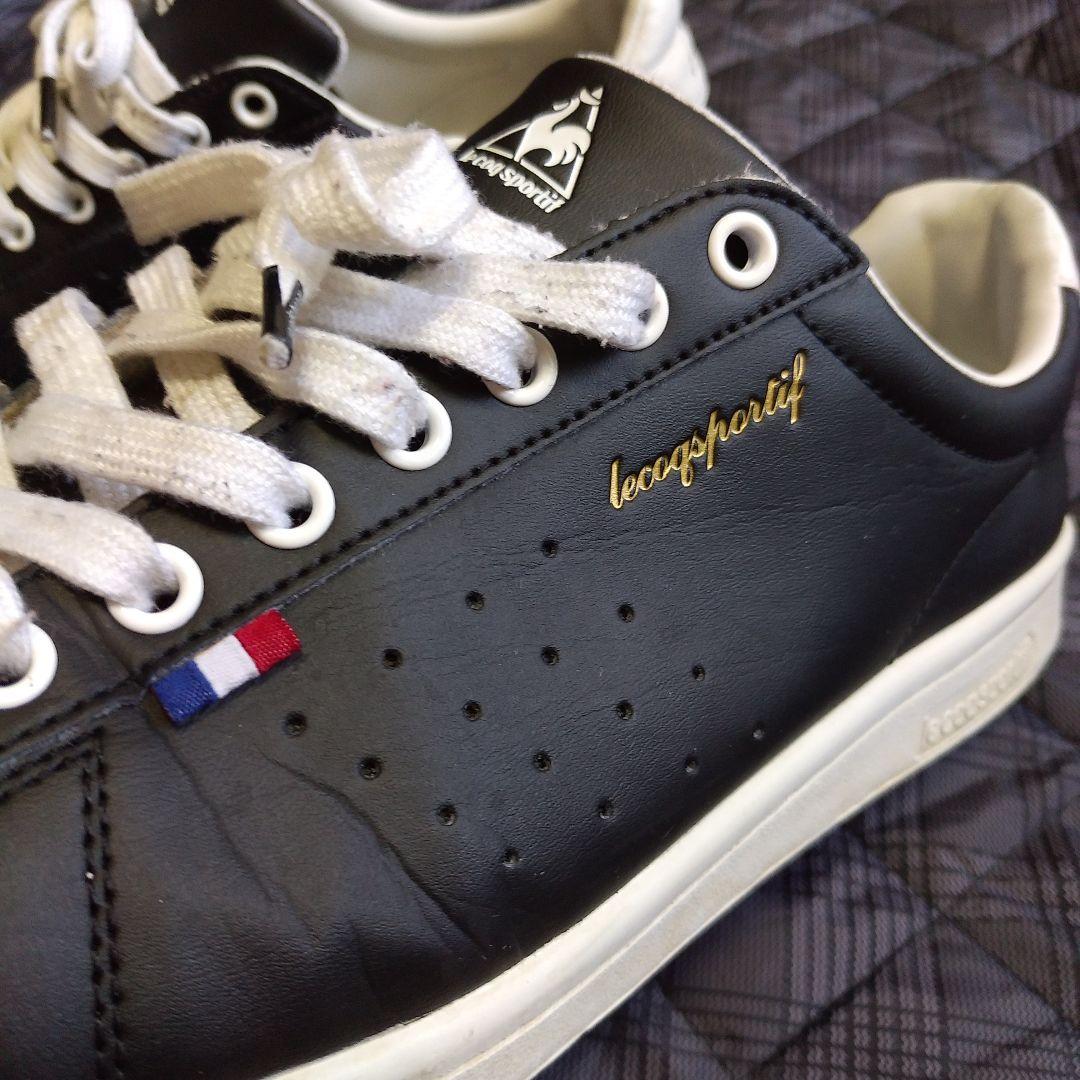 57%OFF!】 レアカラー 美品 ルコック スニーカー ブラック×ホワイト
