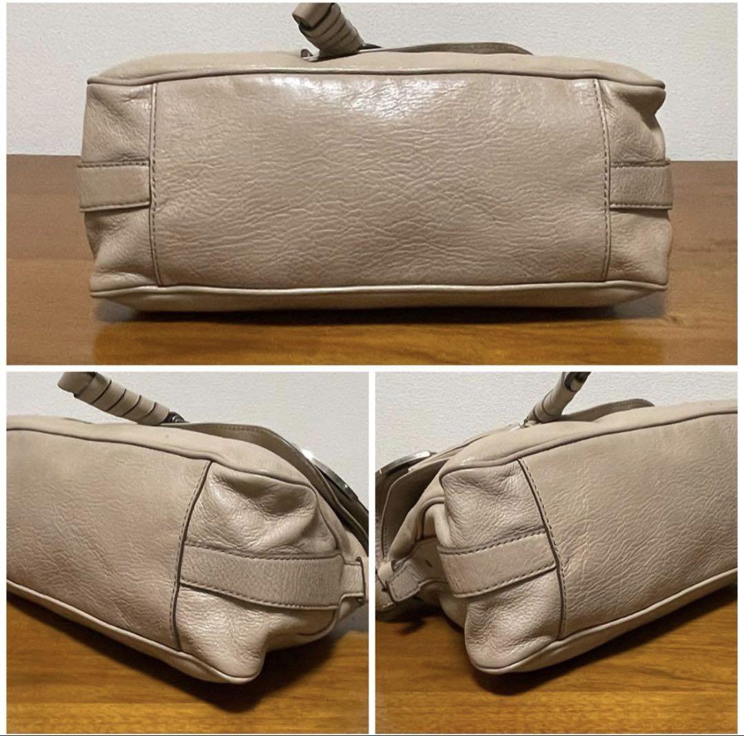 CELINE ベージュ フリンジ付きハンドバッグ