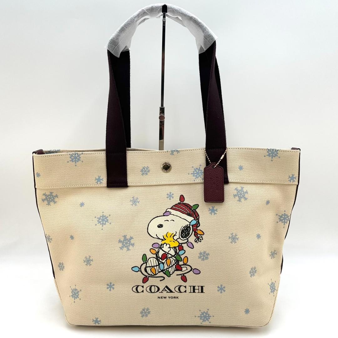 Coach x Peanuts スヌーピーコラボ キャンバストート A4対応 限定品☆COACH コーチ トートバッグ スヌーピー コラボ