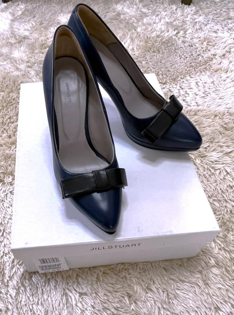 ◆未使用◆ジルスチュアート　リボン　パンプス　紺＆黒　32,400円の品　理由有
