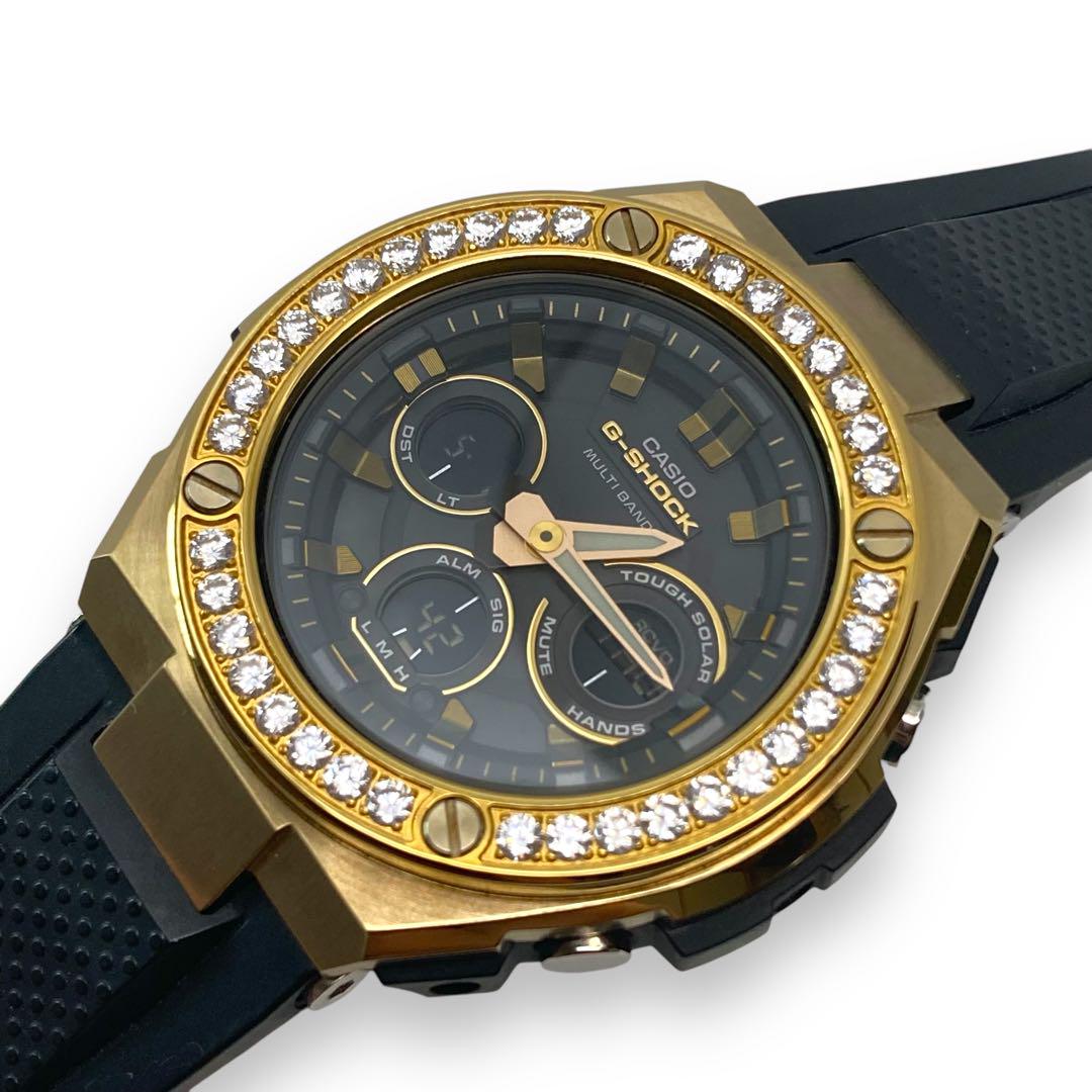 Ⴤ1234 ꕤ希少レア G-SHOCK G-STEEL 腕時計 ゴールド ダイヤ