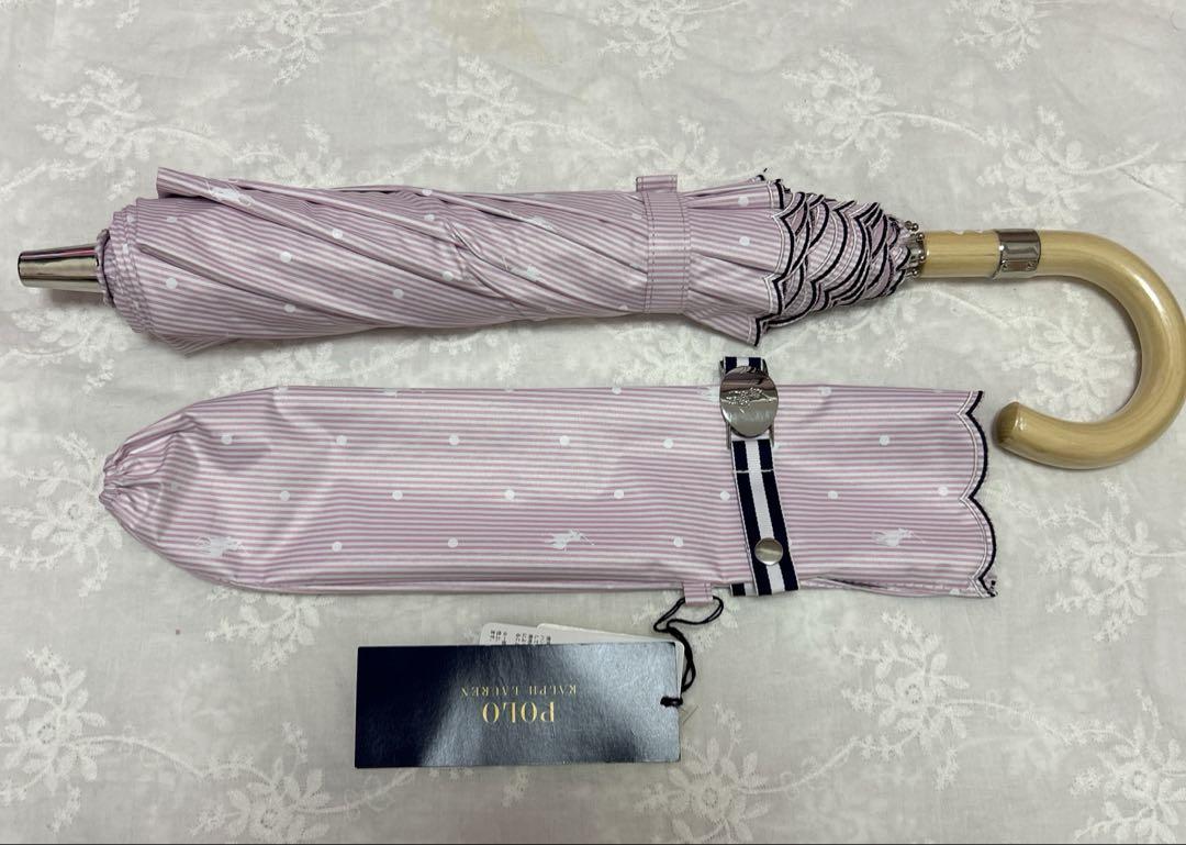 POLO RALPH LAUREN 日傘 ピンク ハンドル1級遮光