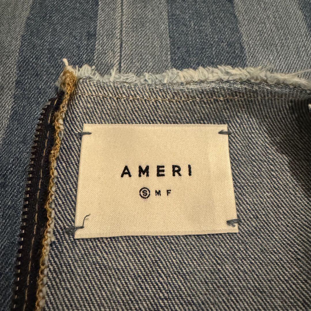 【美品】アメリ　STRIPE DAMAGE DENIM DRESS ワンピース