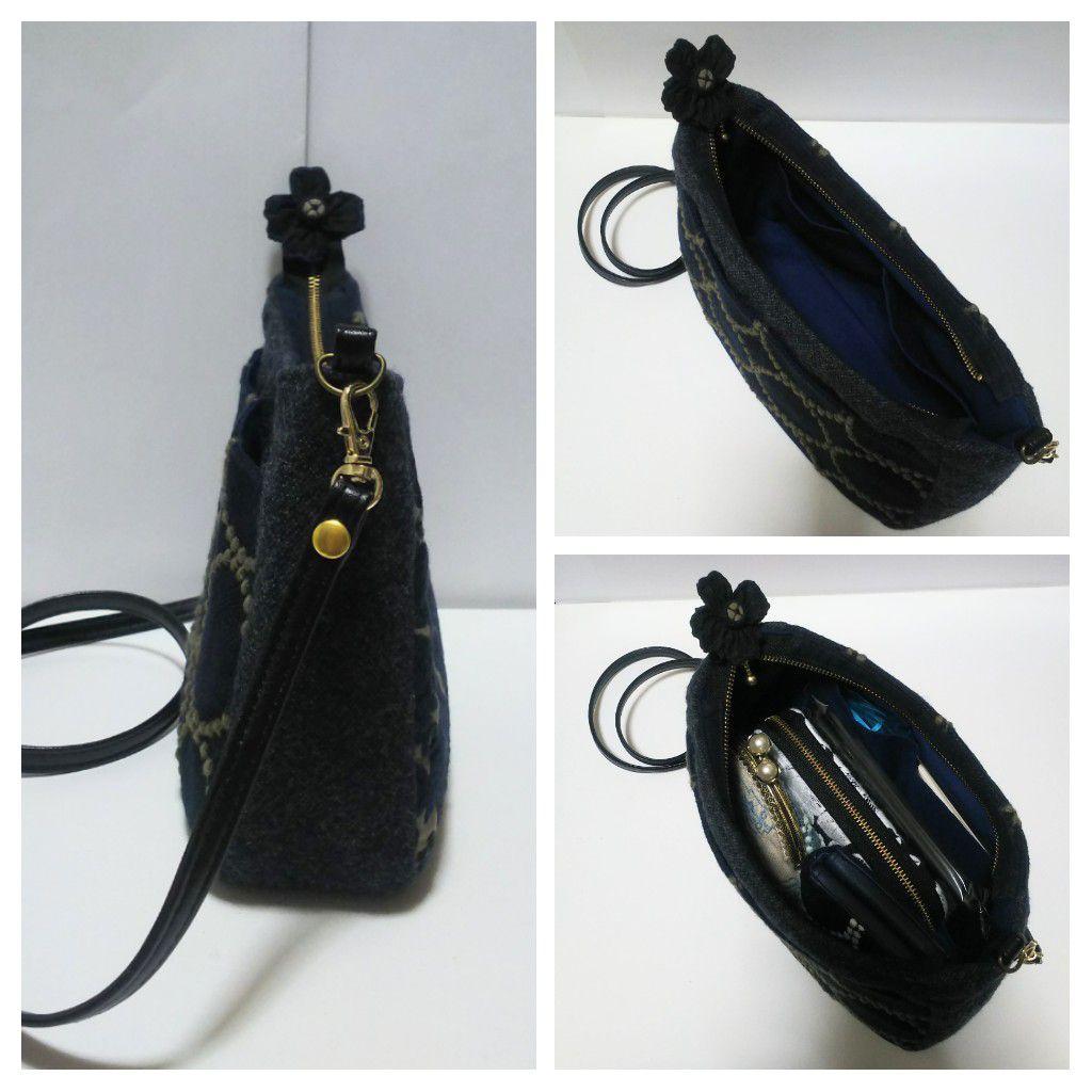 ミナペルホネン 新作smile flower(カーキ) ショルダーバッグ ポーチ