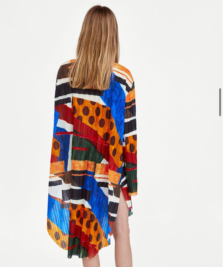 【ZARA】ボウタイシャツワンピース