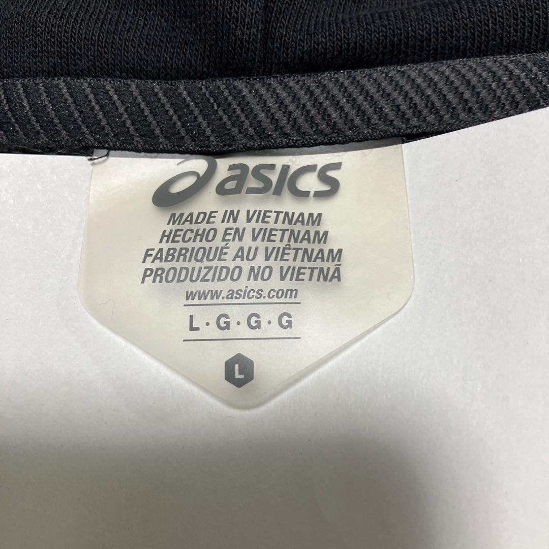 ASICS フード付き ブラック ウォームアップウェア上下