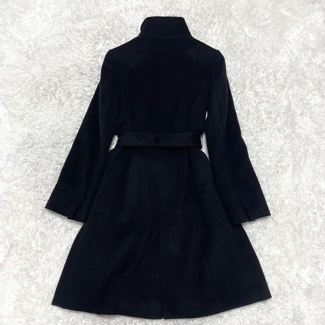 美品✨23区 アンゴラ混　ロングコート　ベルト　黒