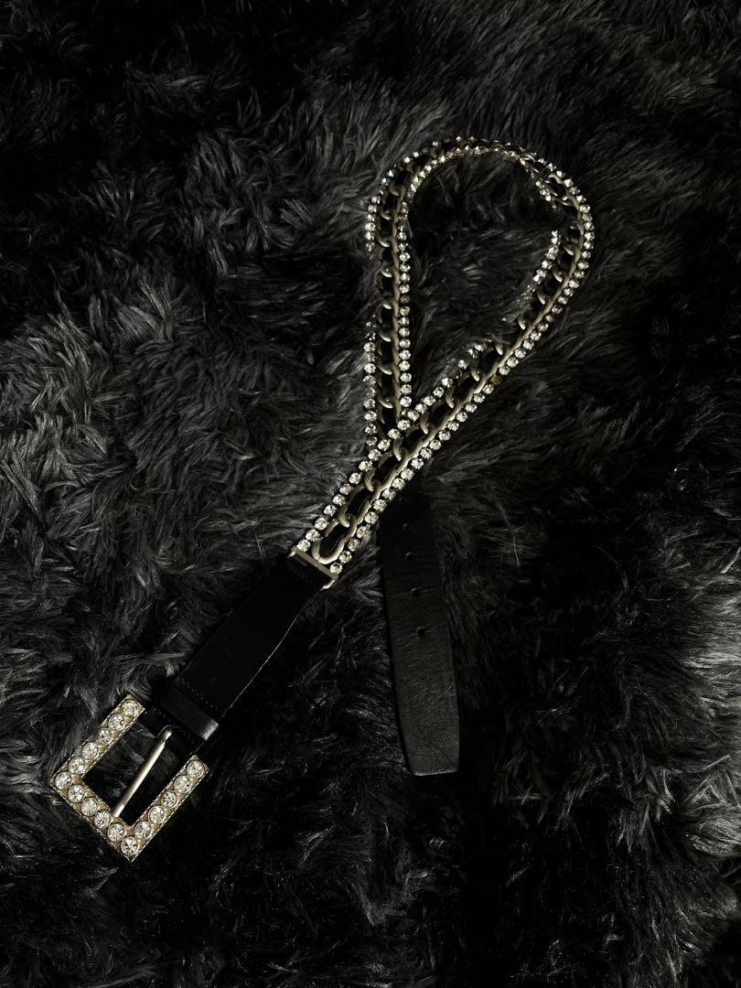 00s y2k Crystal metal belt ギャル グランジ