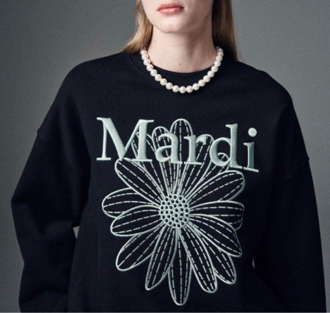 Mardi マルディメクルディトレーナー　スウェット　ブラックミント　刺繍