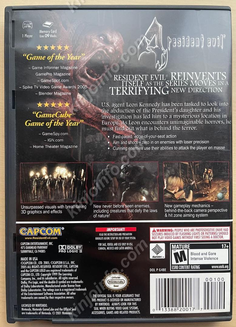 Resident Evil 4【中古美品・GC北米版】 画像2